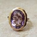 Amethyst Solitaire Frame Ring in 9ct Gold, a UK K or a US 5 3/4