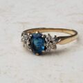 Sale – London Blue Topaz and Diamond Ring in 9ct Gold, a UK N 1/2 or a US 7 1/4.