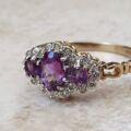 Amethyst and Diamond Ring in 9ct Gold,  a UK K or a US 5 1/2.