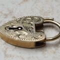 Engraved Heart Padlock in 9ct Gold