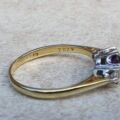 Purple Sapphire and Diamond Ring in 18ct Gold, a UK M 1/2 or a US 6 1/2.