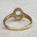 Aquamarine and Diamond Cluster Ring in 9ct Gold,  a UK M 1/2 or a US 6 3/4.