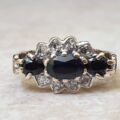 Sapphire and Diamond Ring in 9ct Gold, a UK K or a US 5 1/2