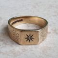 Broad Diamond Set Signet Ring in 9ct Gold, a UK R 1/2 or a US 9 1/4