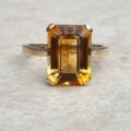 Vibrant Citrine Solitaire Ring in 9ct Gold, a UK L or a US 6.