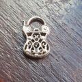 Unusual Purse or Bag Shaped Ornate Lock Padlock in 9ct Gold, not a Heart!