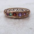 REGARD Acrostic Ring in 9ct Gold, a UK L 1/2 or a 6 1/4