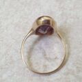 Elongated Oval Amethyst Solitaire Ring in 9ct gold.
