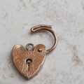 Small Engraved Working Heart Padlock in 9ct Rose Gold