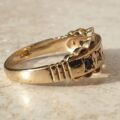 Sapphire and Diamond Ring in 9ct Gold,  a UK L 1/2 or a US 6 1/4.