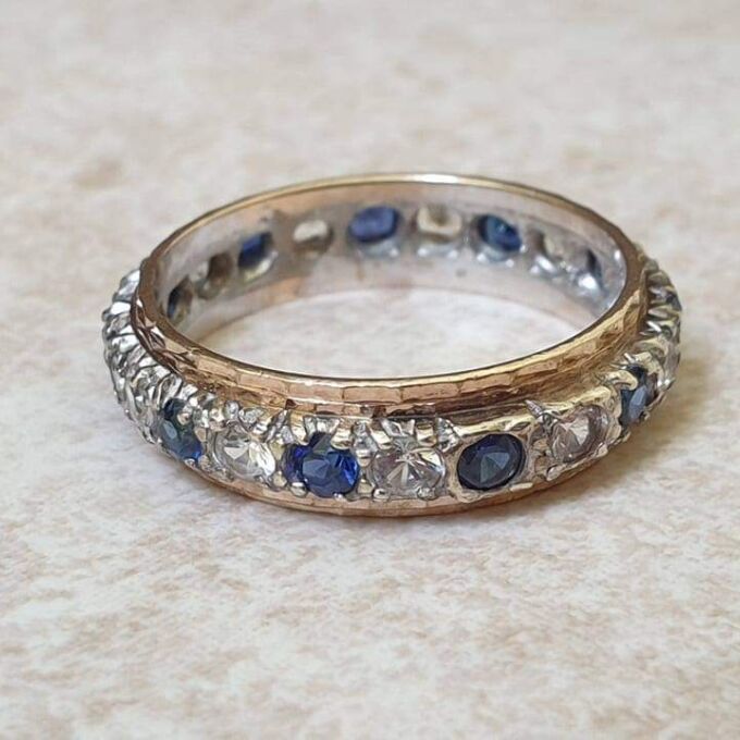 Synthetic Spinel Full Eternity Ring in 9ct Gold. - Gems Afire - Vintage ...