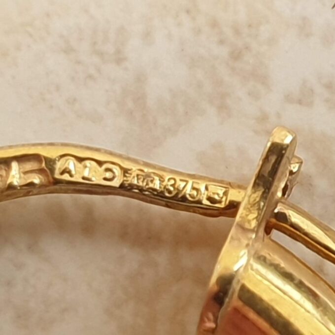 Satin and Matt Hoop Earrings in 9ct Gold