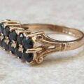 Double Row Sapphire Ring in 9ct Gold, a UK J or a US 5