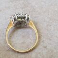 Peridot Green and White Cluster Ring in 9ct Gold.
