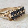 Double Row Sapphire Ring in 9ct Gold, a UK J or a US 5