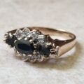 Sapphire and Diamond Ring in 9ct Gold, a UK K or a US 5 1/2