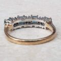 Bright Swiss Blue Topaz and Diamond Band in 9ct Gold, a UK J 1/2 or a US 5 1/4.
