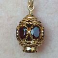 Garnet Lantern Pendant on 9ct Gold.