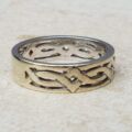 Celtic Knot White Gold Band Ring in 9ct,  a UK M 1/2 or a US 6 3/4.