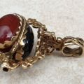 Cabochon Three Stone Spinner Pendant in 9ct Gold