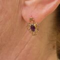 Amethyst Heart Detail Earrings in 9ct Gold