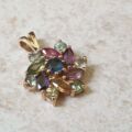 Multi Sapphire Cluster Pendant in 9ct Gold