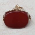 Carnelian Spinner Fob Pendant in 9ct Gold