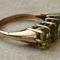 Peridot Three Stone Ring in 9ct Gold.