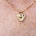 Small Engraved Heart Padlock in 9ct Gold