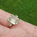 Synthetic Green Spinel Ring in 14K gold, a UK H or a US 4