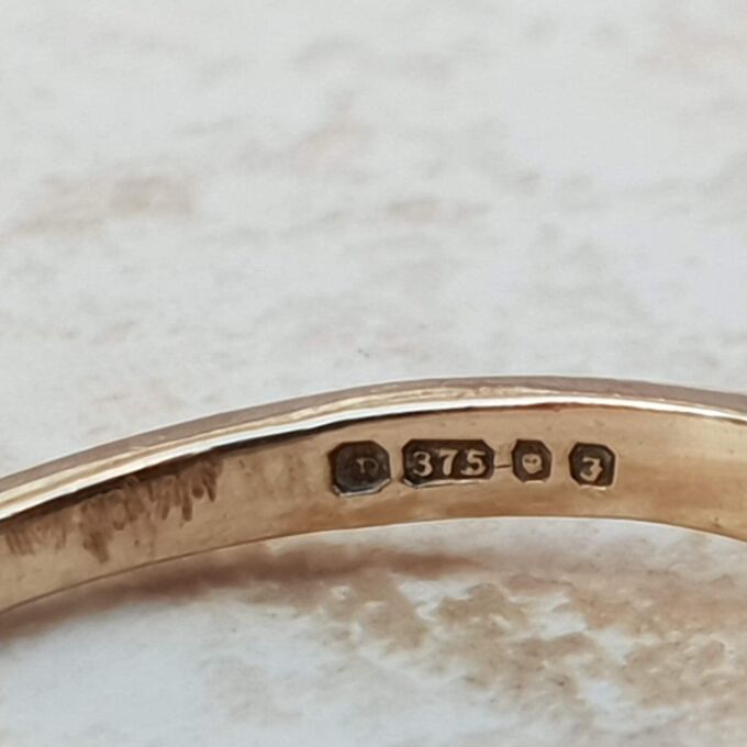 Opal and Sapphire Trilogy Ring in 9ct Gold, a UK J 1/2 or a US 5 1/4.