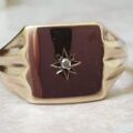 Diamond Set Signet Ring in 9ct Gold, a UK U or a US 10 1/2