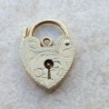 Small Engraved Heart Padlock in 9ct Gold