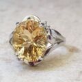 Big Fancy Citrine in 9ct White Gold.