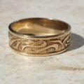 Abstract Pattern Band Ring in 9ct Gold,  a UK T 1/2 or a US 10 1/4.