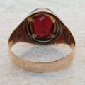Red Paste Signet Ring in 9ct Gold,  a UK J or a US 5 1/4