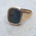 Bloodstone Signet Ring in 9ct Gold, a UK S 1/2 or a US 9 1/2