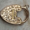 Antique Engraved Heart Padlock in 9ct Gold