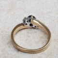 Sapphire and Diamond Trilogy Bypass Ring in 9ct Gold, a UK I 1/2 or a US 4 3/4.