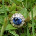 Synthetic Sapphire Ring in 9ct Gold.