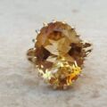 Big Citrine Solitaire Ring in 9ct Gold, a UK M 1/2 or a US 6 3/4