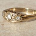 Gypsy Ring with CZ Stones in 9ct Gold,  a UK O 1/2 or a US 7 1/2.