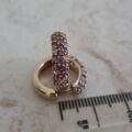 Tri Colour Gemset Huggie Hoop Earrings in 9ct Gold