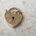 Simple Small Heart Padlock in 9ct Gold.