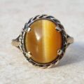 Tigers Eye Ring in 9ct Gold, a UK M 1/2 or a US 6 3/4.