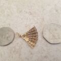 Filigree Ornate Fan Pendant Charm in 9ct Gold