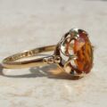 Madeira Citrine Oval Solitaire Ring in 9ct Gold,  a UK P 1/2 or a US 8.