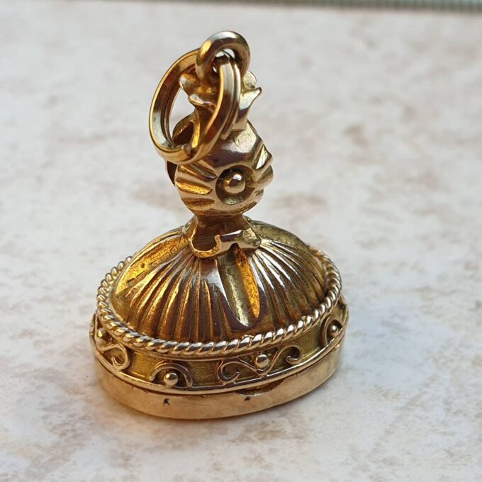 Unusual Opening Frame  Locket Fob Pendant in 9ct Gold