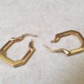 Geometric Design Hoops in 9ct Gold