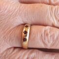 Three Stone Garnet Ring in 9ct Gold,  a UK O or a US 7 1/2.